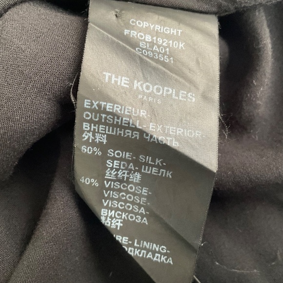 The Kooples Twisty Houndstooth Jacquard Dress SzL Black Luxury Edgy Elegant Chic - Picture 12 of 12